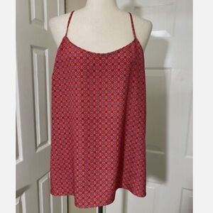 J. Crew Red and Blue Patterned Camisole
